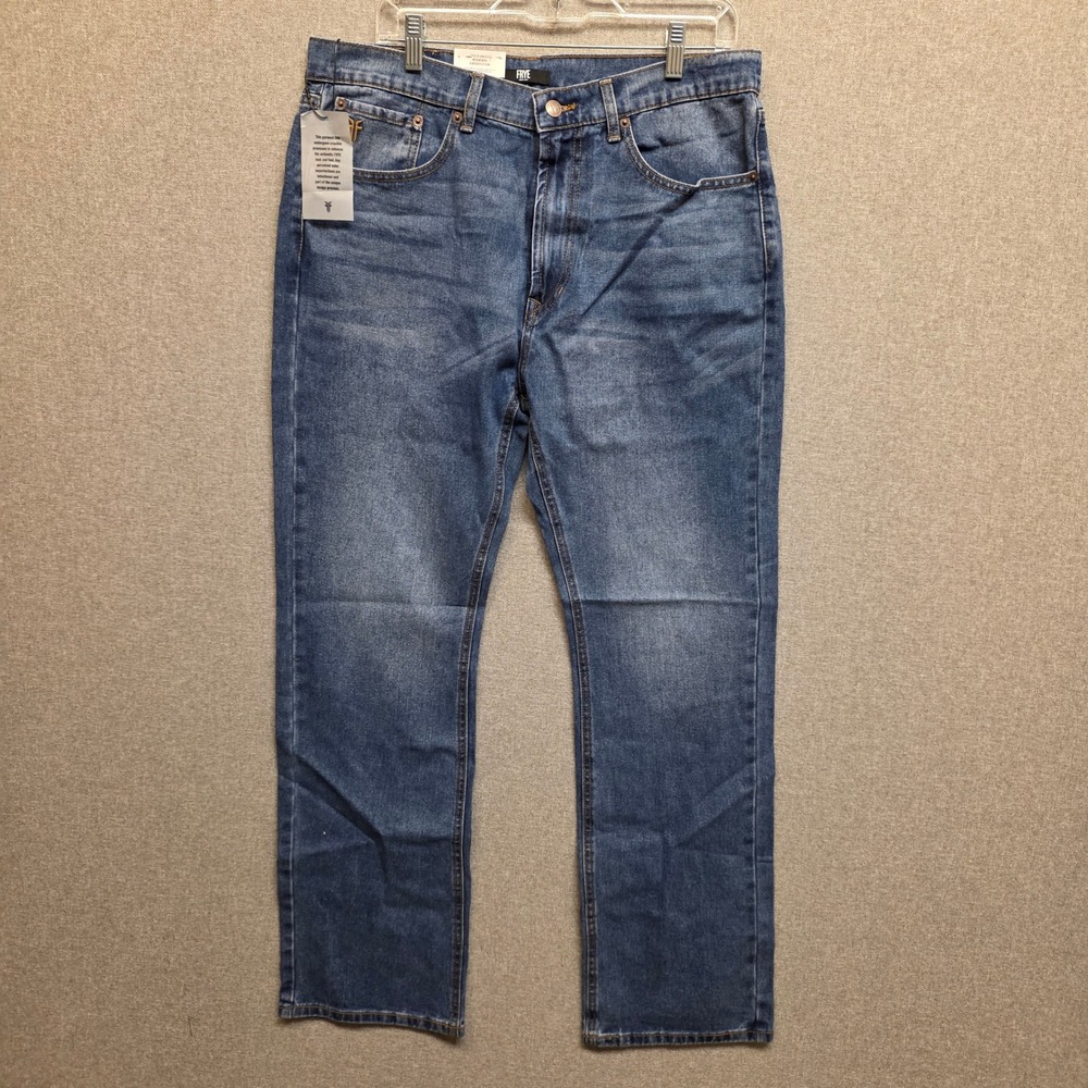 Frye Mens Slim Bootcut Jeans Medium Wash Blue Denim 34x32 110041015